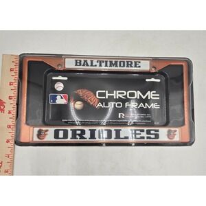 Baltimore Orioles MLB Chrome License Plate Frame Rico Industries Orange